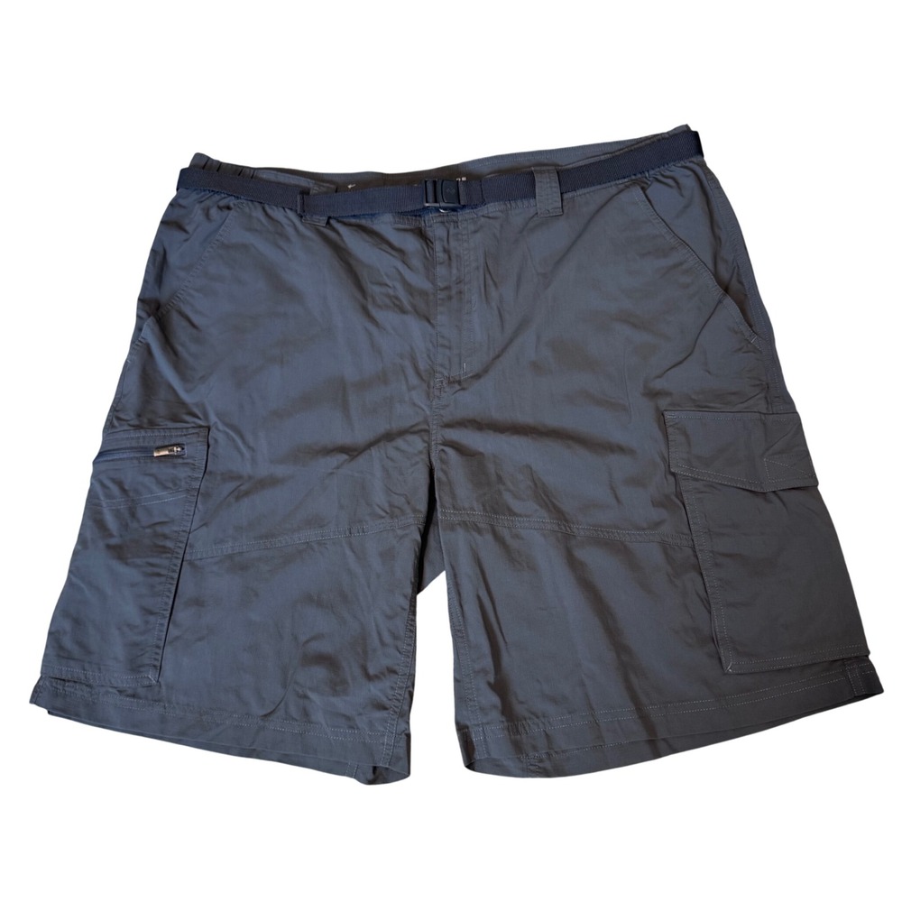 Columbia Gray Nylon Belted Cargo Shorts Men's Size 42 Outdoor Hiking Omni-Shade